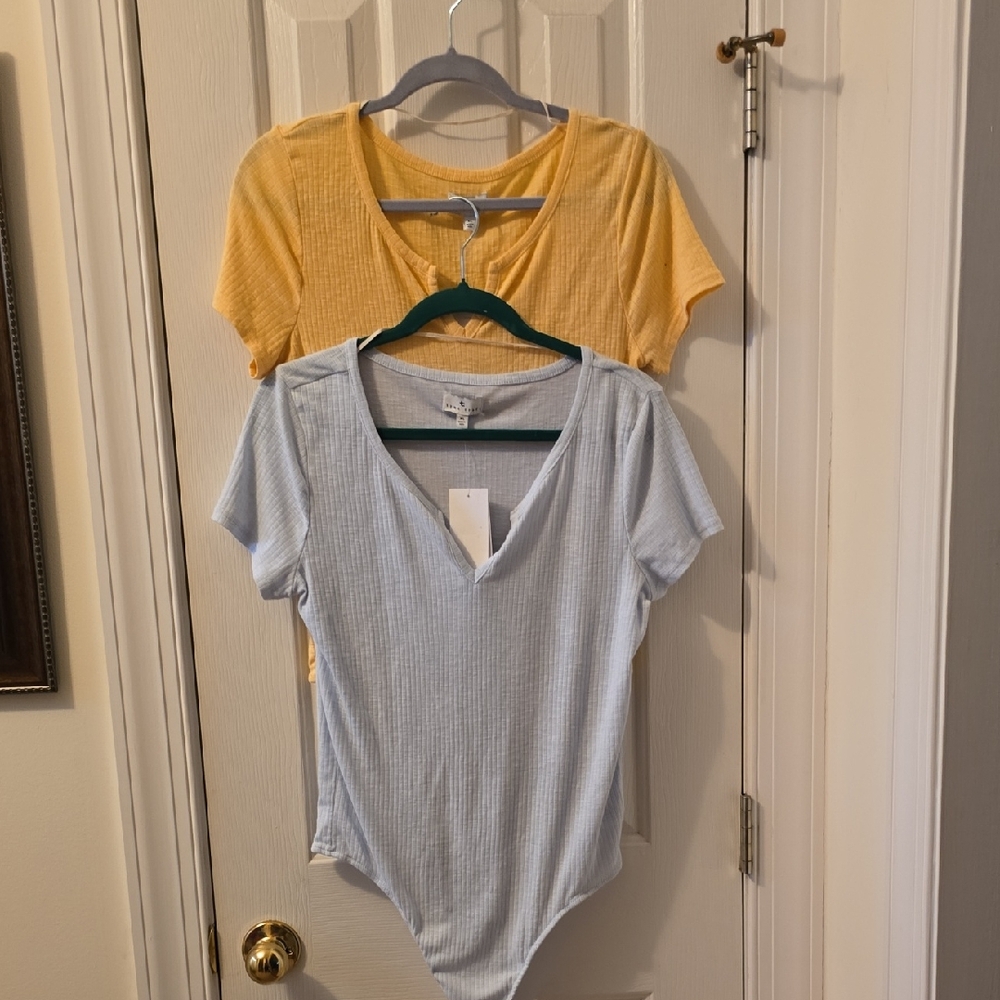 TRUE CRAFT WOMEN'S JUNIOR SIZE SHORT SLEEVE BODYSUIT RIBBED TEE-SHIRT BUNDLE XL